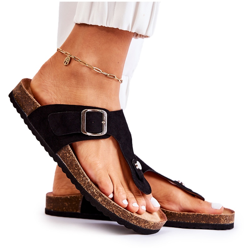 FB1 Damtofflor Med Spänne Svart Elina