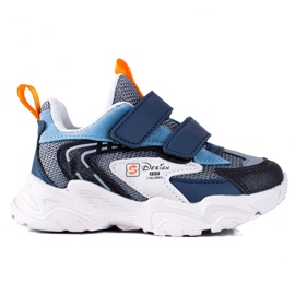 Shelovet pojksneakers på en tjock grå sula blå