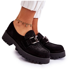 PL5 Fashionabla svarta loafers i mocka Rayhan