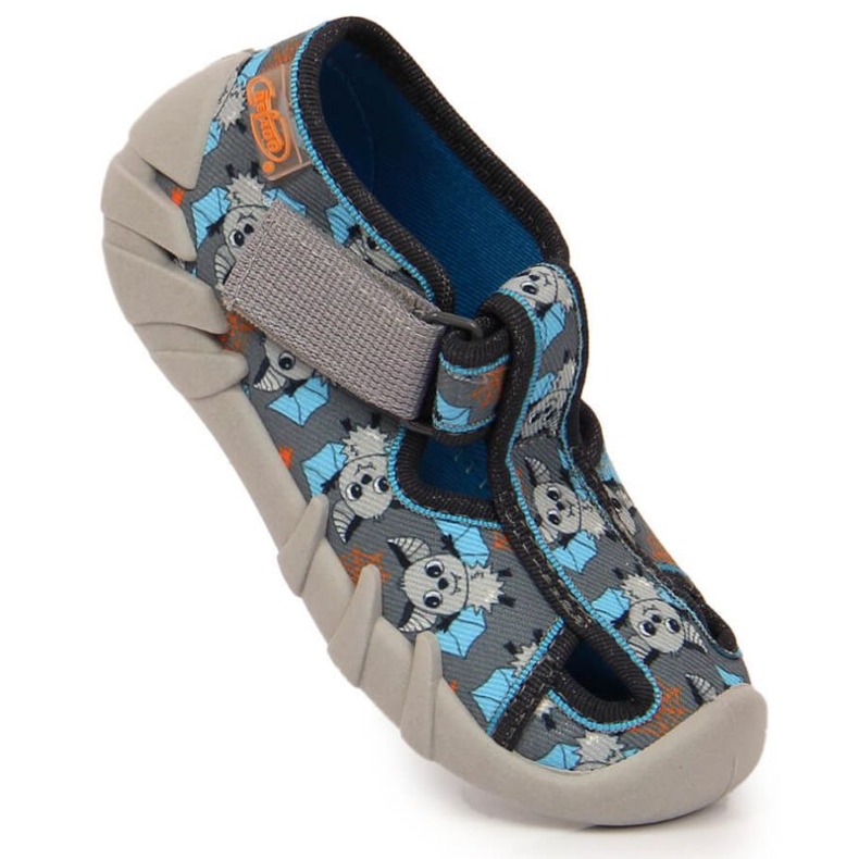 Kardborrtofflor med fladdermus Befado Jr BEF6A grå