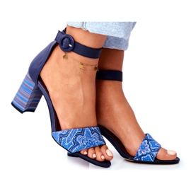 Kvinnors sandaler Maciejka Läder Marinblått 04235-17 / 00-5