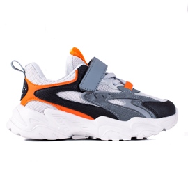 Shelovet pojksneakers på en tjock grå plattform mångfärgad