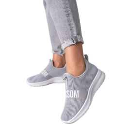 Shelovet grå textilsneakers för kvinnor