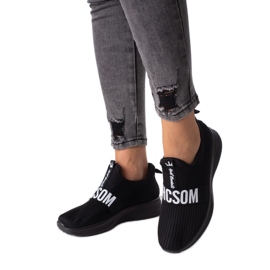 Shelovet svarta textilsneakers för kvinnor