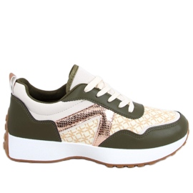 Akira Green Trainers beige grön