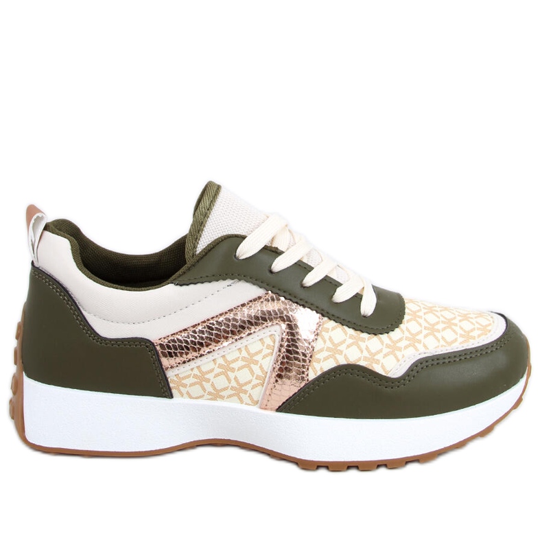 Akira Green Trainers beige grön