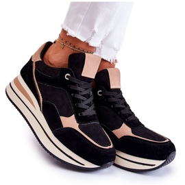 PS1 Sportskor i mocka dam svart och beige Elisse