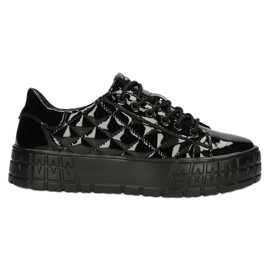 Filippo Quiltade Snygga Läder Sneakers DP3932 / 22 BK svart