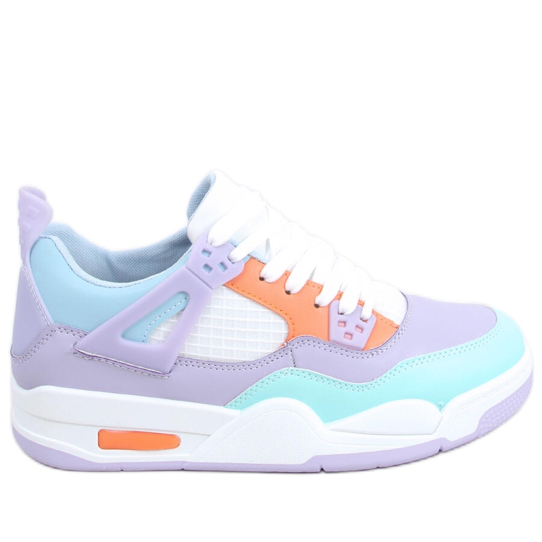 Inika Multi Lila sneakers vit violett orange mångfärgad grön