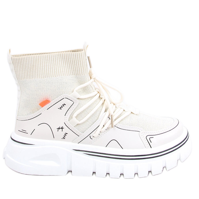 Malin Beige sock sportskor