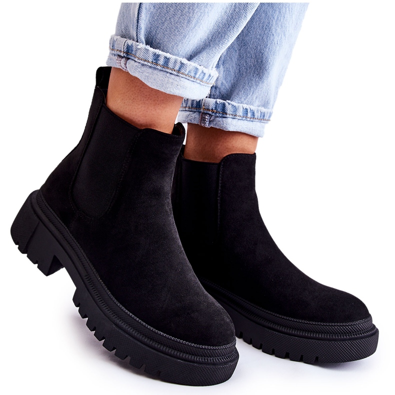 PS1 Svart Lorea Mocka Slip On Worker Boots