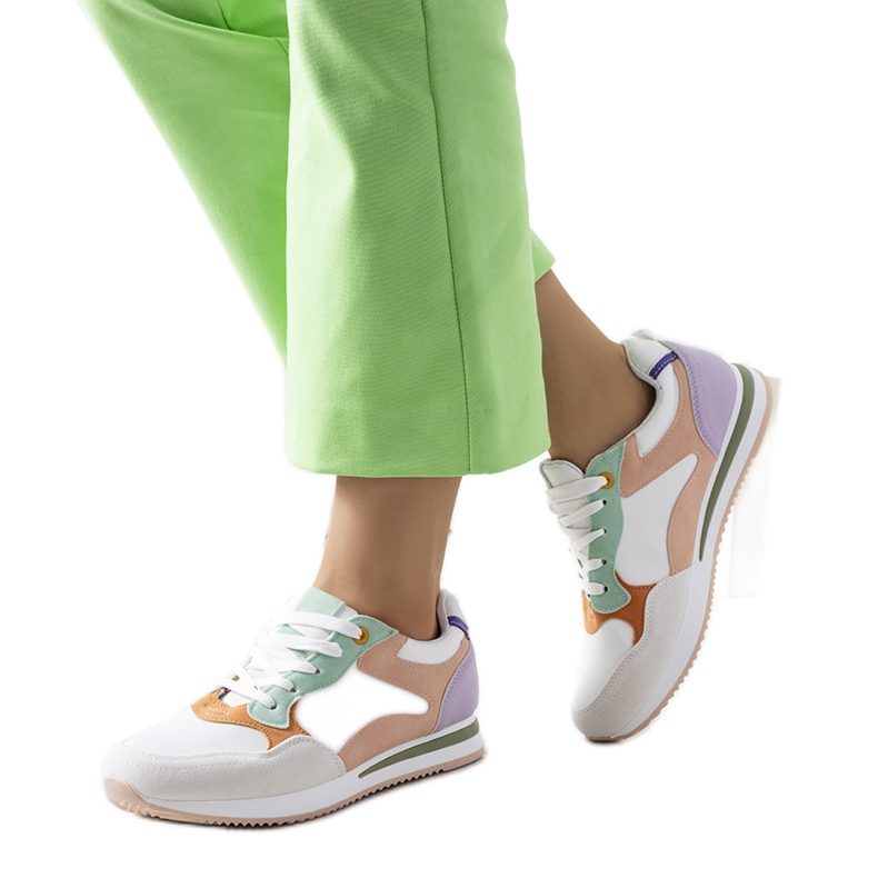 Kindler vita och lila sneakers för kvinnor violett rosa