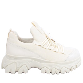 Huggy Beige sportskor med hög sula