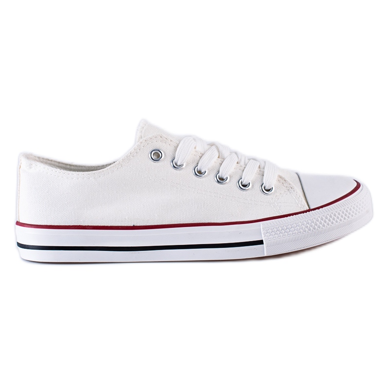Klassiska ungdoms Shelovet vita sneakers
