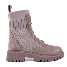 SHELOVET Brun mocka knutna arbetare beige