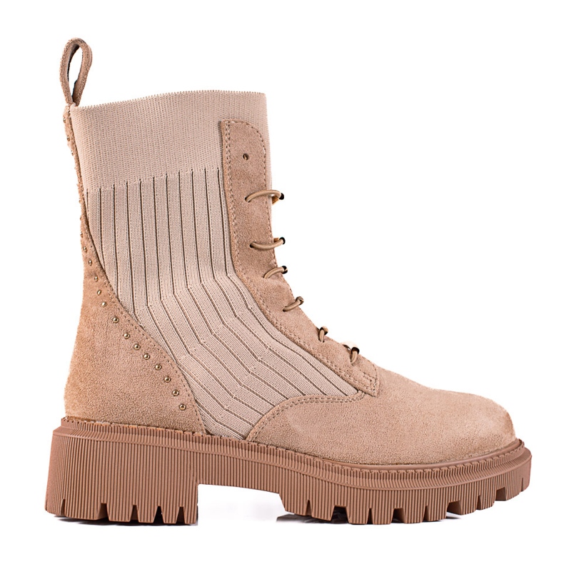 SHELOVET Beige knutna väskor i mocka