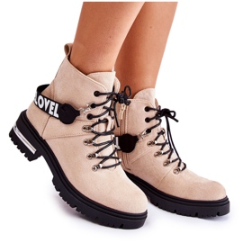 PS1 Mocka varma stövlar med bälte Beige Aurelio