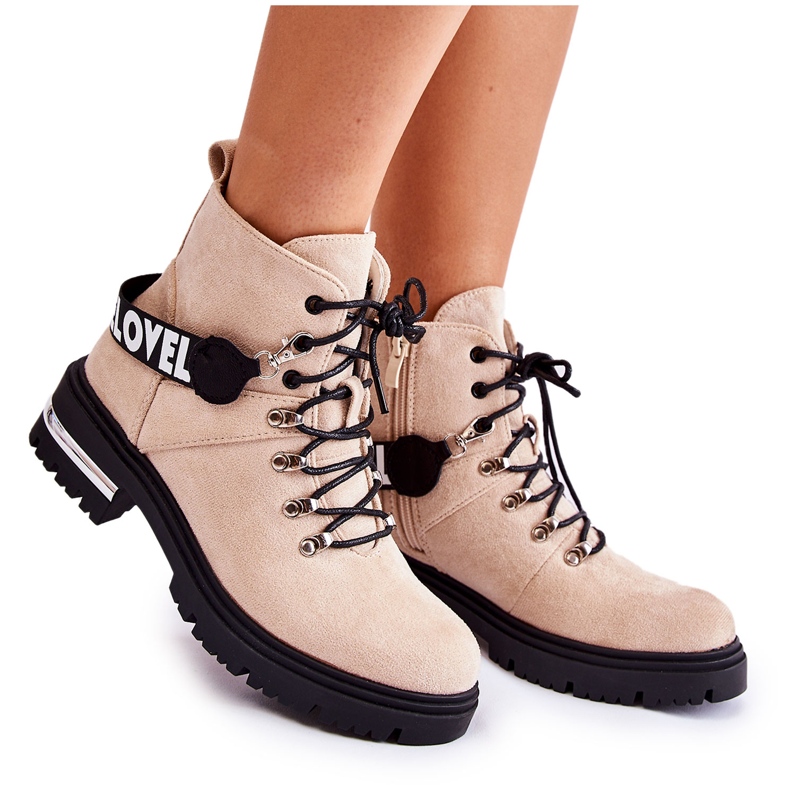 PS1 Mocka varma stövlar med bälte Beige Aurelio