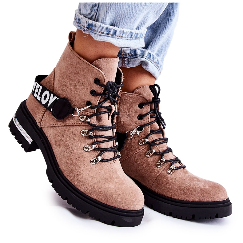 PS1 Varma mockastövlar med bälte Brun Aurelio beige