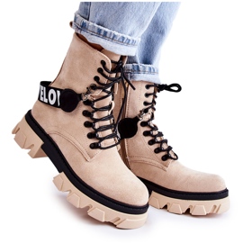 PS1 Höga stövlar i mocka med beige Danity Warming brun