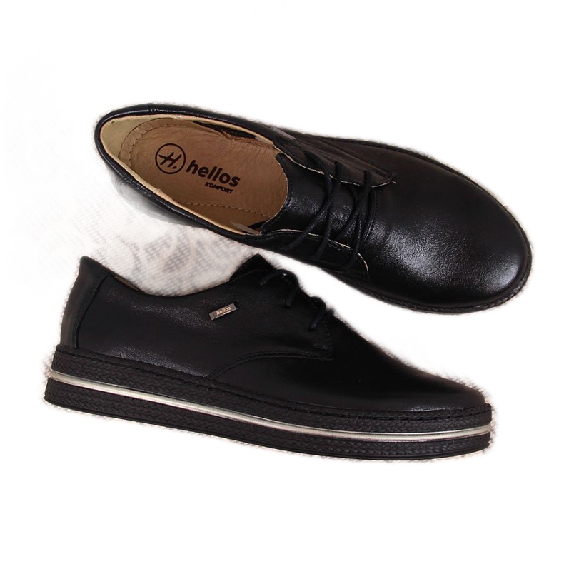 Damskor i svart läder Helios 380