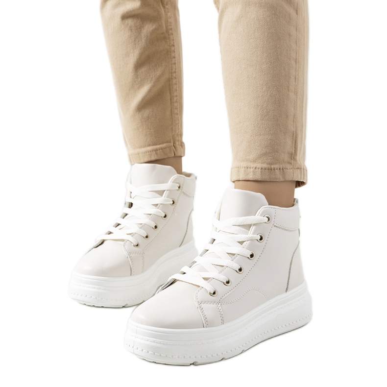 Beige ankelhöga sneakers från Nandew