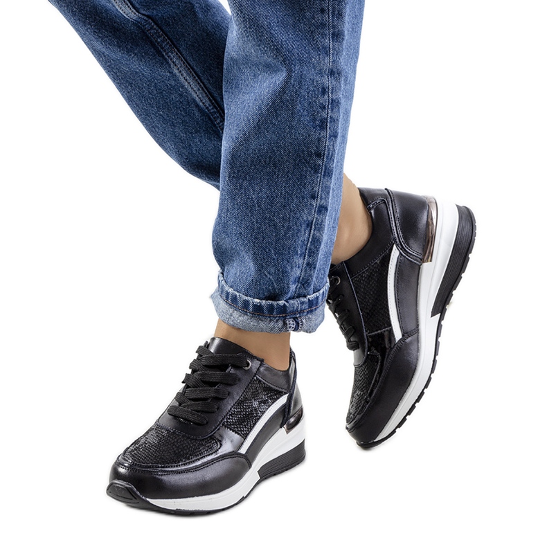 Svarta Veloso läder sneakers