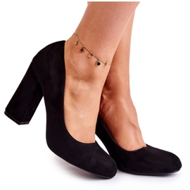 WT1 Klassiska Mocka Pumps On Heel Svart Reiser