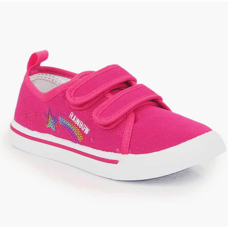 Rosa Atletico flicksneakers med kardborreband