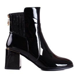 Svarta Shelovet damstövlar gjorda av ekologiskt patentläder