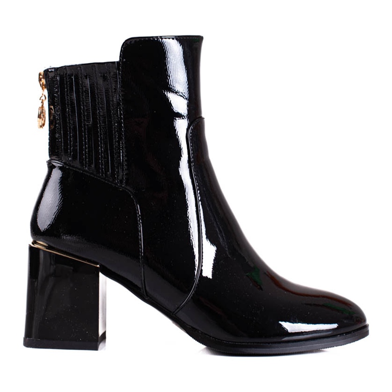 Svarta Shelovet damstövlar gjorda av ekologiskt patentläder