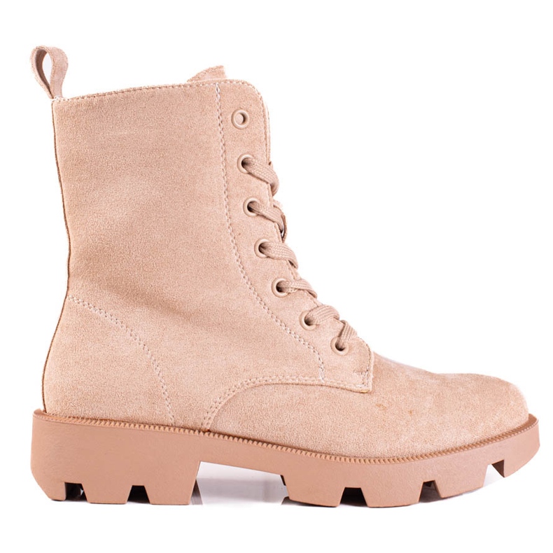 Shelovet mocka snörväskor för kvinnor, beige