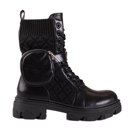 SHELOVET Black Shelvet damväskor med kardborrficka svart