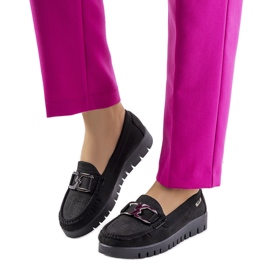 Svarta loafers på Campini-plattformen