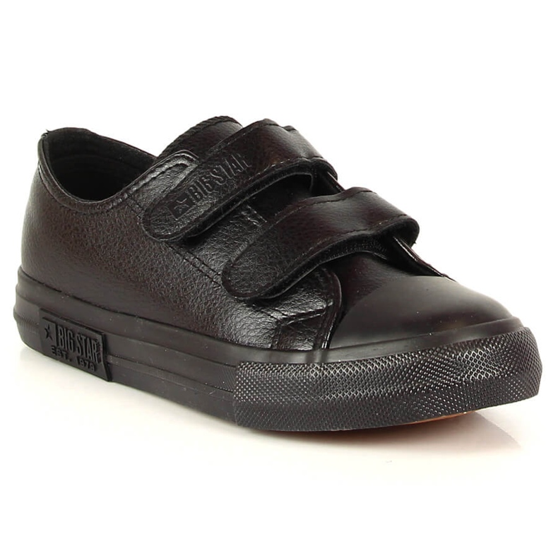 Black Big Star KK374054 svarta eco-läder sneakers för barn
