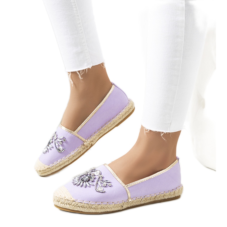 PA1 Violett espadrillor med cubic zirconias Block