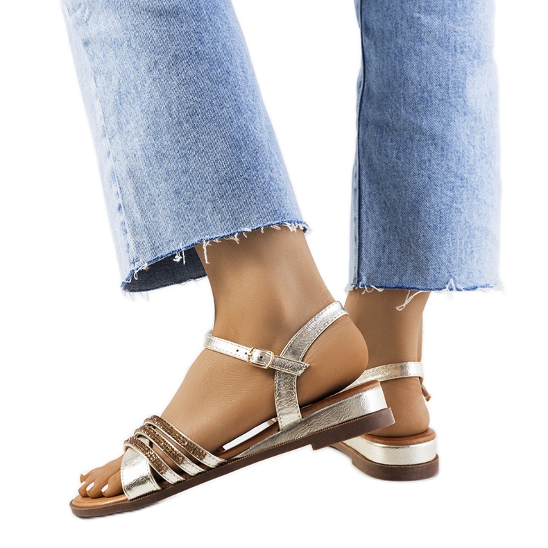 Gold Parade Rhinestone sandaler gyllene