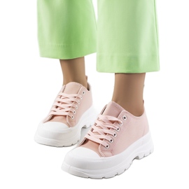 Rosa sneakers på en tjock Melik-sula