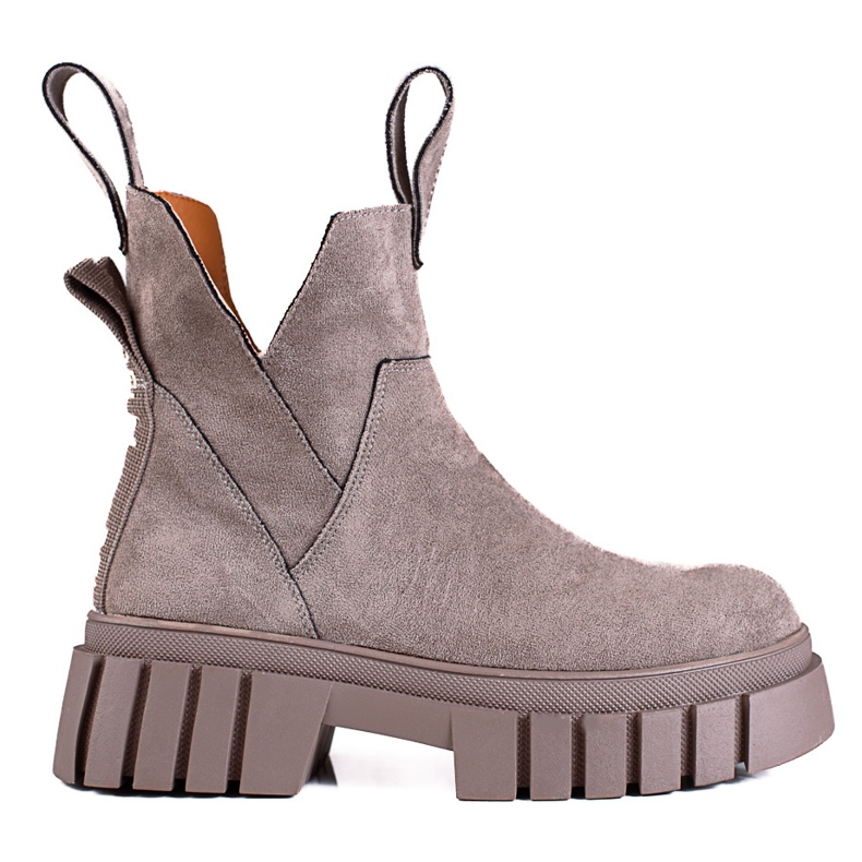 Shelovet bruna stövlar för kvinnor på hög plattform