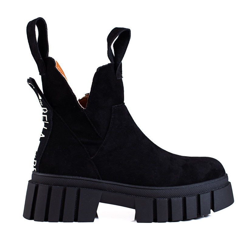 Shelovet stövlar för kvinnor på en hög plattform svarta