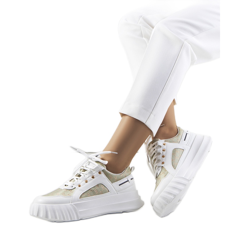 PA1 Helenos gröna sneakers vit