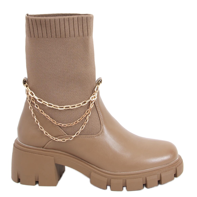 Stövlar med ovandel från Grace Khaki beige