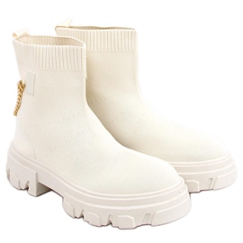 Sockboots med kedja Malana Beige