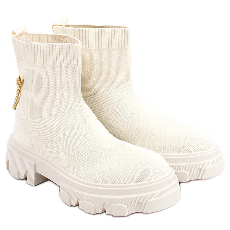 Sockboots med kedja Malana Beige