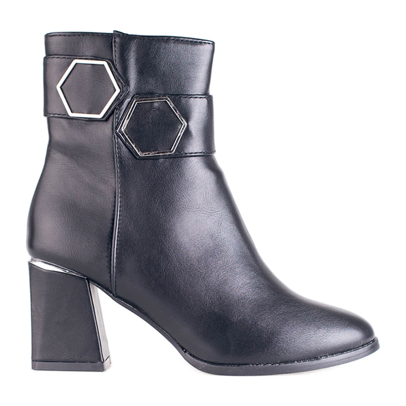 T.Sokolski Svarta Sokolski damstövlar på bred stolpe