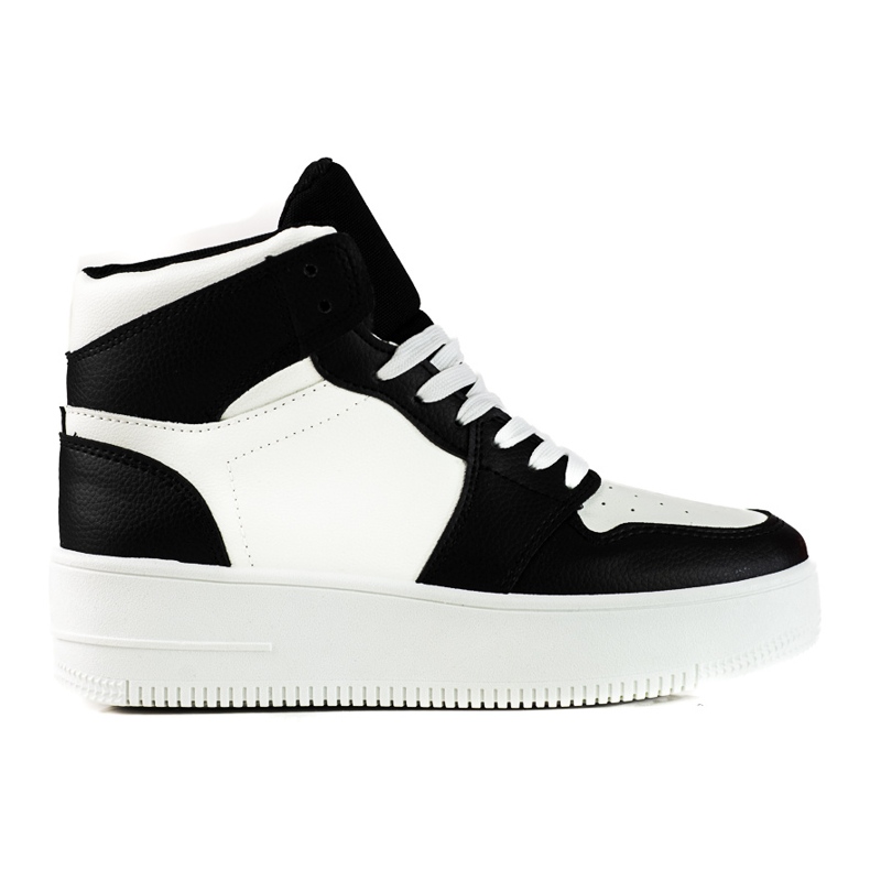 Högtoppade Shelovet svarta och vita sneakers för kvinnor
