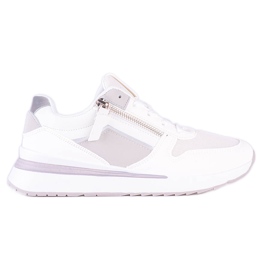 Vita Shelovet damsneakers med vit sula purpur