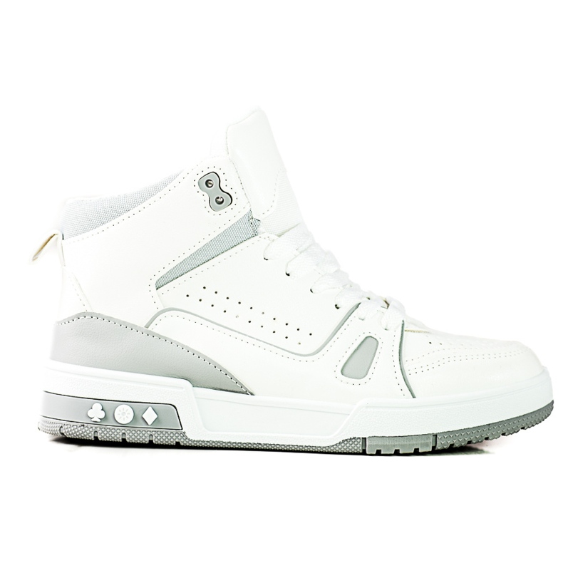 Högsnörade sneakers Shelovet grå och vit