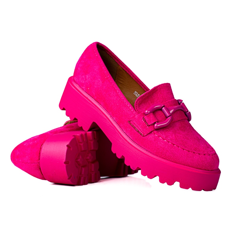 Fashionabla dam loafers på fuchsia Vinceza-plattformen rosa