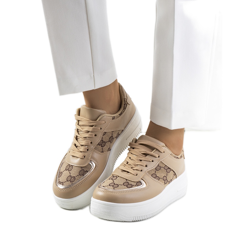Luzia beige sneakers för kvinnor brun